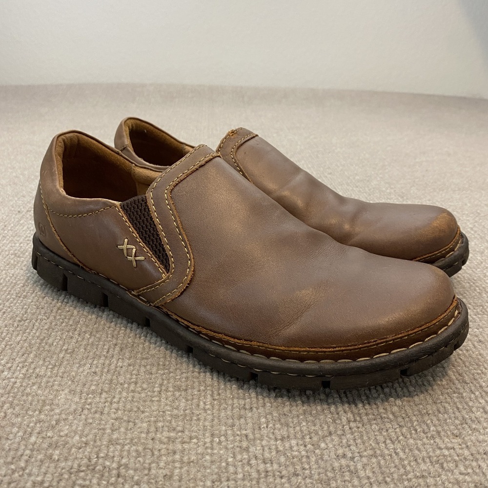 Born Shoes Mens Size 11 Brown Leather Slip On Comfort Work Loafers H50216